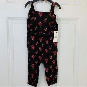 Something Navy || NWT Nordstrom Black Floral Jumper 9 Months